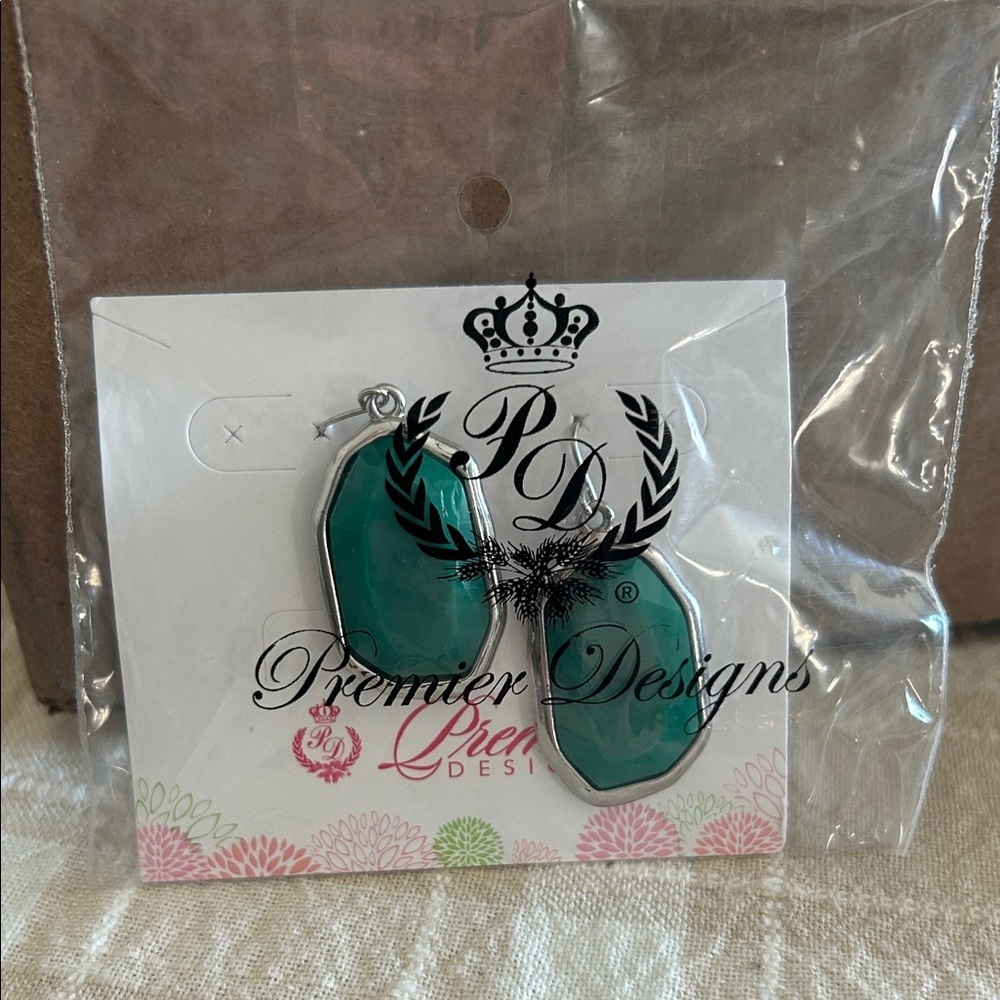 Premier Designs Teal Statement Earrings - Picture 1 of 1
